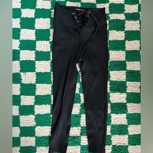 Year Of Ours Ribbed Football Capri Legging XS in Black